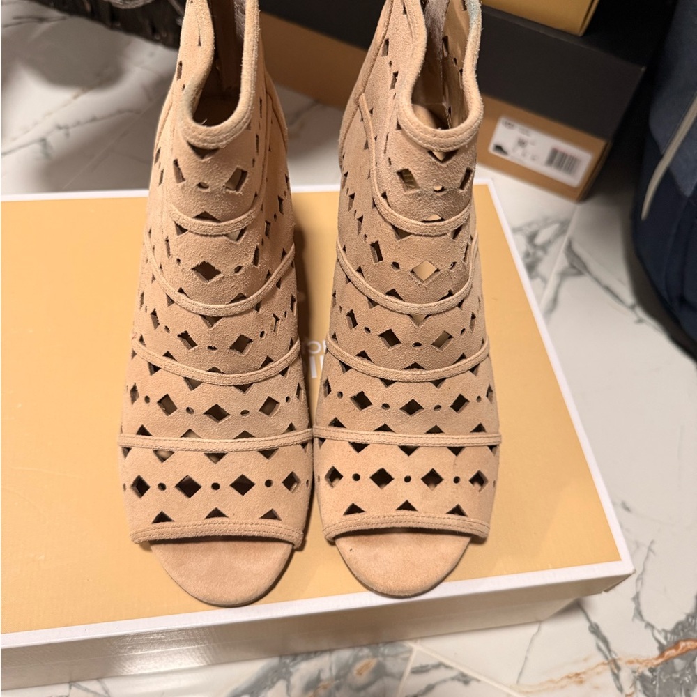 Michael Kors Tan Cutout Heeled Boots